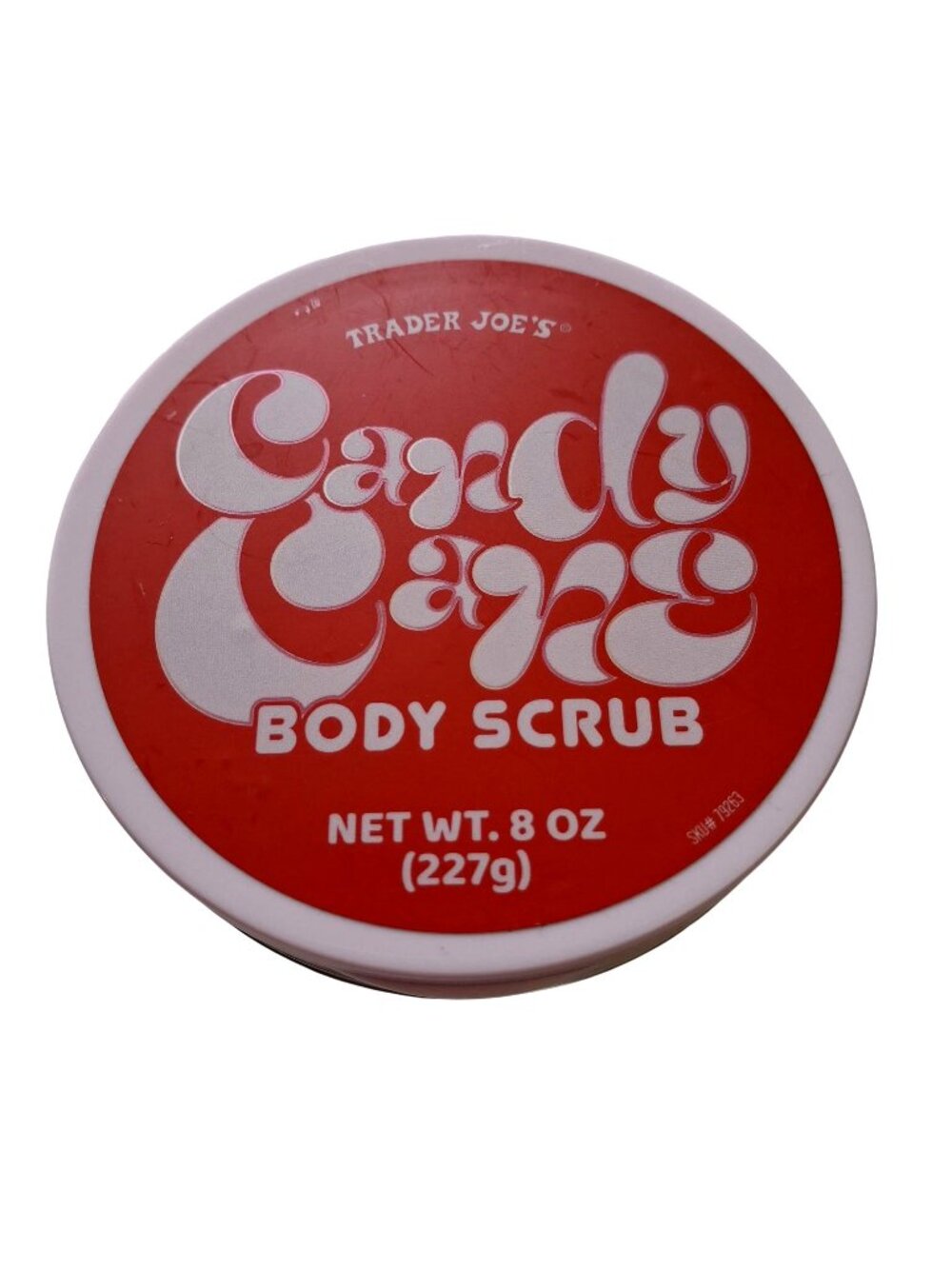 Trader Joes Candy Cane Body Scrub Exfoliator 8 Oz Refreshing Peppermint Scent No